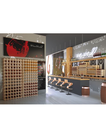 Botellero modular y evolutivo Rioja de madera de pino para 9 botellas