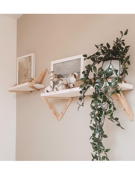 Soporte de madera de pino Triangle para pequeños estantes