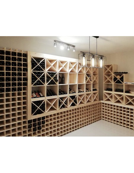 Botellero Rioja de madera de pino para 36 botellas