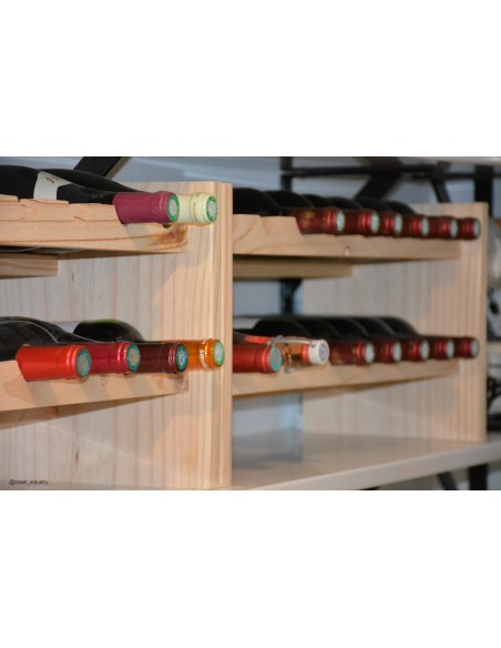 Botellero apilable Katea de madera de pino para 16 botellas