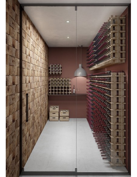 Botellero modular Rioja de madera maciza de pino para 169 botellas