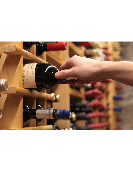 Botellero modular Rioja de madera maciza de pino para 169 botellas