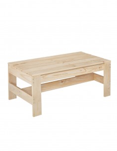 Mesa de centro baja de madera maciza de pino 40x94,9x49,6 cm  IVY LINE