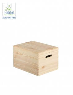 Caja de madera de pino con tapa 23x40x30cm
