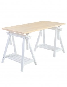 Mesa escritorio de madera con caballete blanco inclinable...
